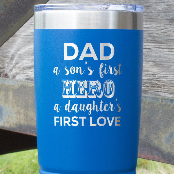 My Father My Hero Blue Polar Camel Tumbler - 20oz - Close Up