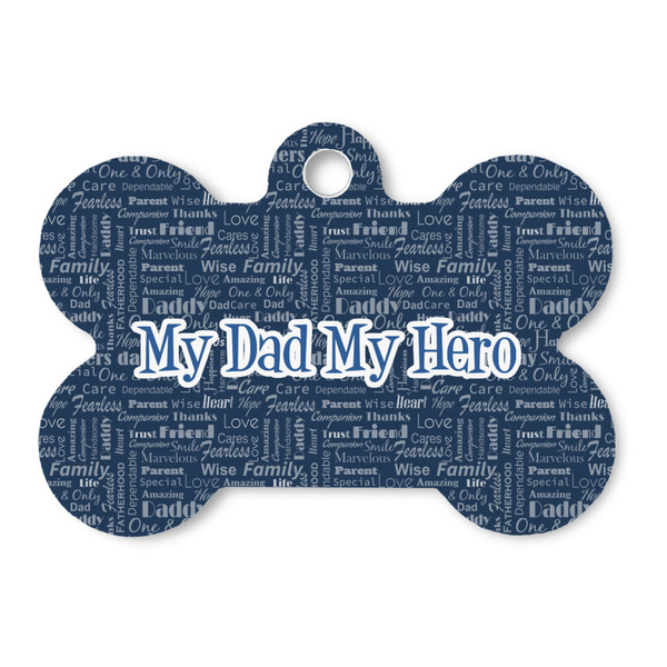 Custom My Father My Hero Bone Shaped Dog ID Tag