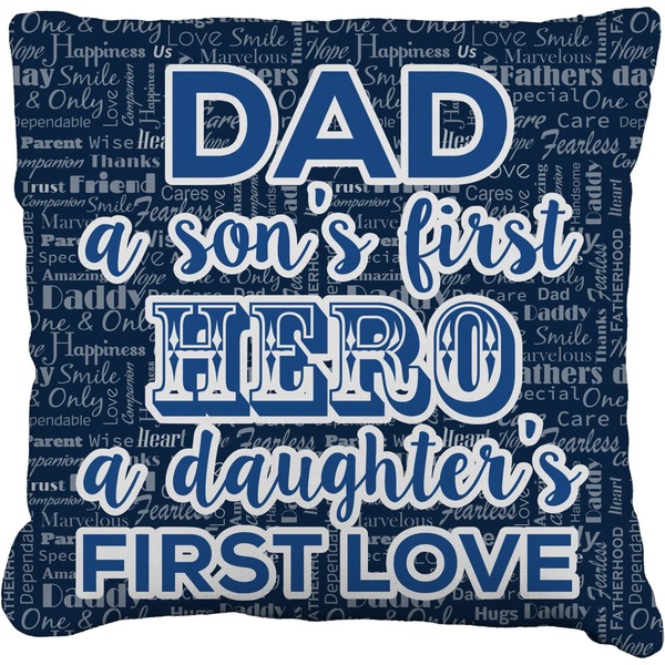 Custom My Father My Hero Faux-Linen Throw Pillow 16"