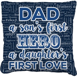 My Father My Hero Faux-Linen Throw Pillow 18" (Personalized)