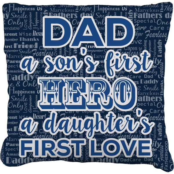 Custom My Father My Hero Faux-Linen Throw Pillow 18"