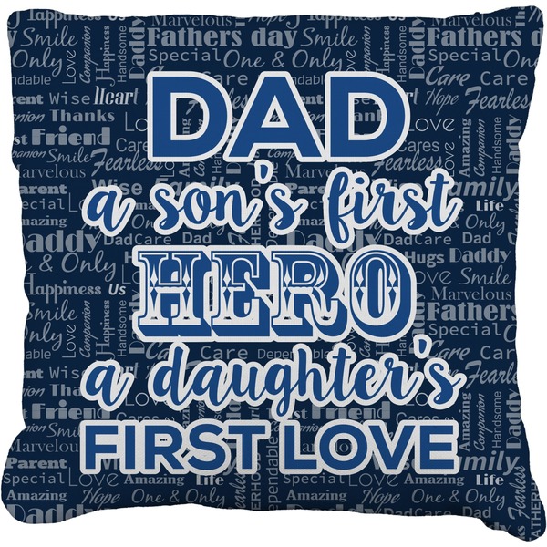 Custom My Father My Hero Faux-Linen Throw Pillow 20"