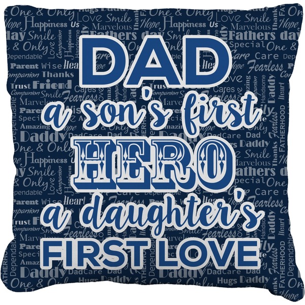 Custom My Father My Hero Faux-Linen Throw Pillow 26"