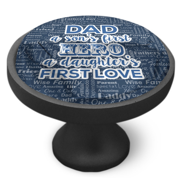 My Father My Hero Cabinet Knob - Black - Side