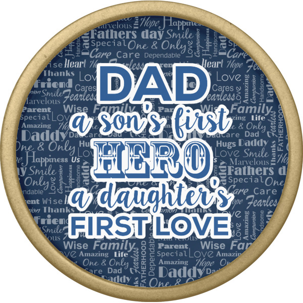 My Father My Hero Cabinet Knob - Gold - Front