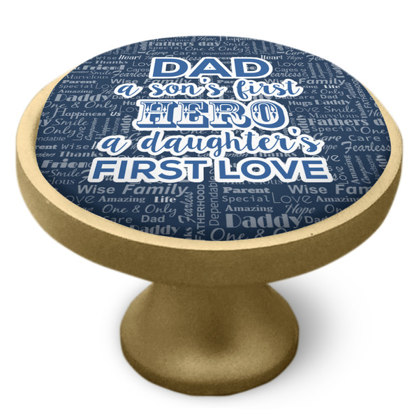 My Father My Hero Cabinet Knob - Gold - Side