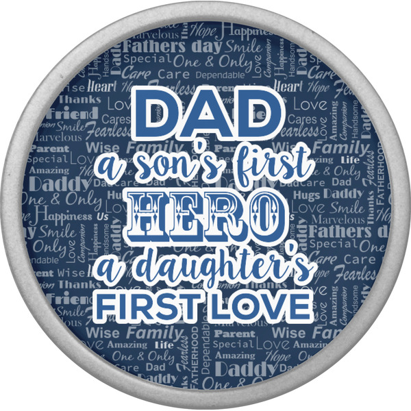 My Father My Hero Cabinet Knob - Nickel - Front