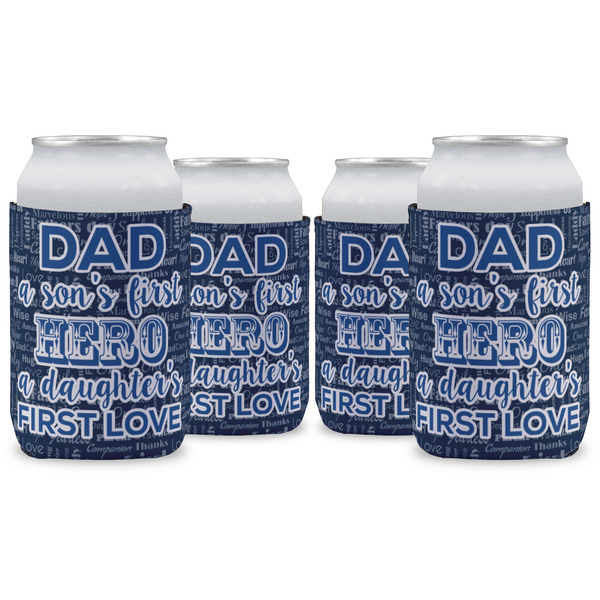 Custom My Father My Hero Can Cooler (12 oz) - Set of 4