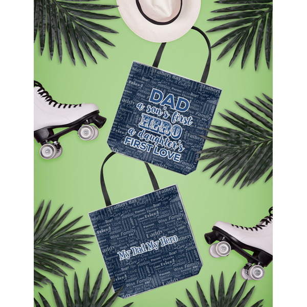 My Father My Hero Canvas Tote Lifestyle Front and Back- 13x13
