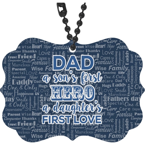 Custom My Father My Hero Rear View Mirror Charm (Personalized)