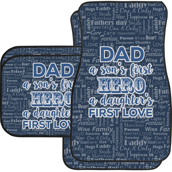 Custom My Father My Hero Car Floor Mats Set - 2 Front & 2 Back