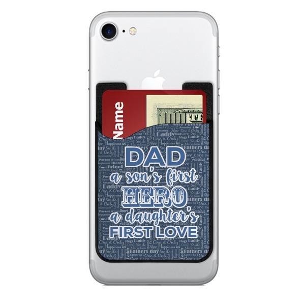 Custom My Father My Hero 2-in-1 Cell Phone Credit Card Holder & Screen Cleaner
