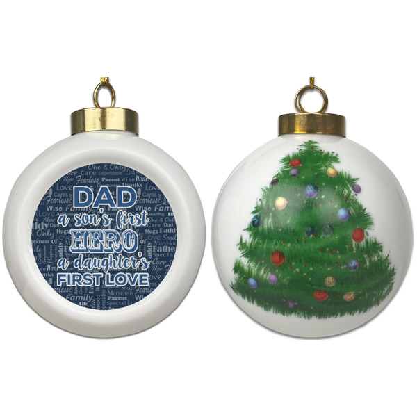 My Father My Hero Ceramic Christmas Ornament - X-Mas Tree (APPROVAL)