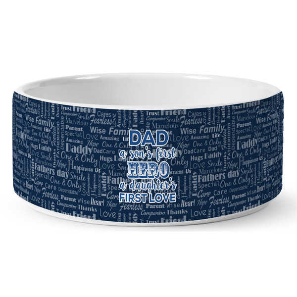 My Father My Hero Ceramic Dog Bowl - Medium - Front