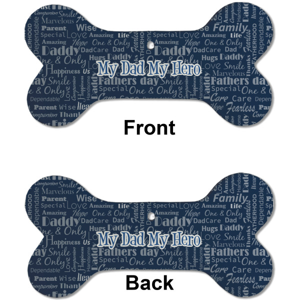 My Father My Hero Ceramic Flat Ornament - Bone Front & Back (APPROVAL)