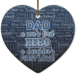 My Father My Hero Heart Ceramic Ornament