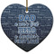 My Father My Hero Ceramic Flat Ornament - Heart (Front)