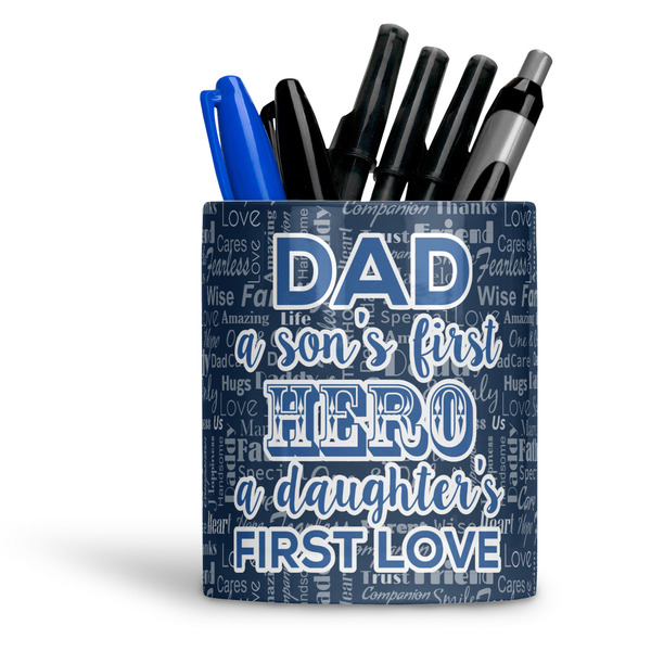 Custom My Father My Hero Ceramic Pen Holder