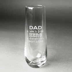 My Father My Hero Champagne Flute - Stemless Engraved