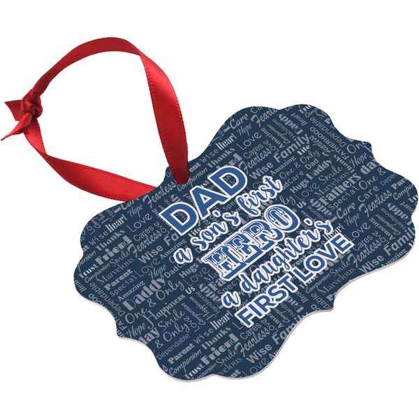 My Father My Hero Christmas Ornament (Angle View)