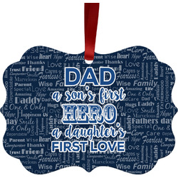 My Father My Hero Metal Frame Ornament - Double Sided