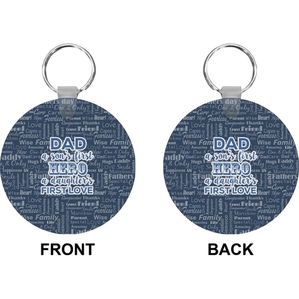 My Father My Hero Circle Keychain (Front + Back)