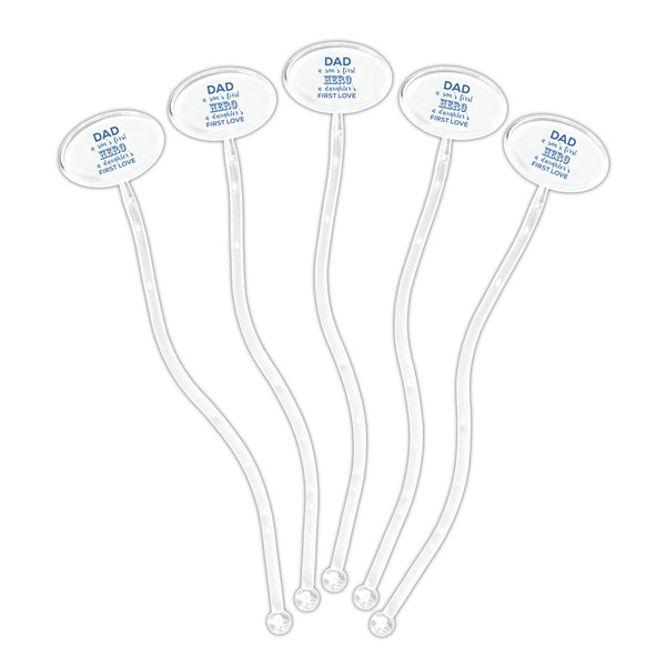 My Father My Hero Clear Plastic 7" Stir Stick - Oval - Fan