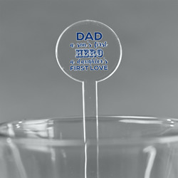 My Father My Hero 7" Round Plastic Stir Sticks - Clear