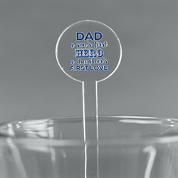 My Father My Hero 5.5" Round Plastic Stir Sticks - Clear
