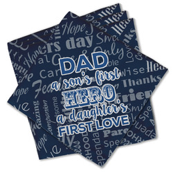 My Father My Hero Cloth Cocktail Napkins - Set of 4