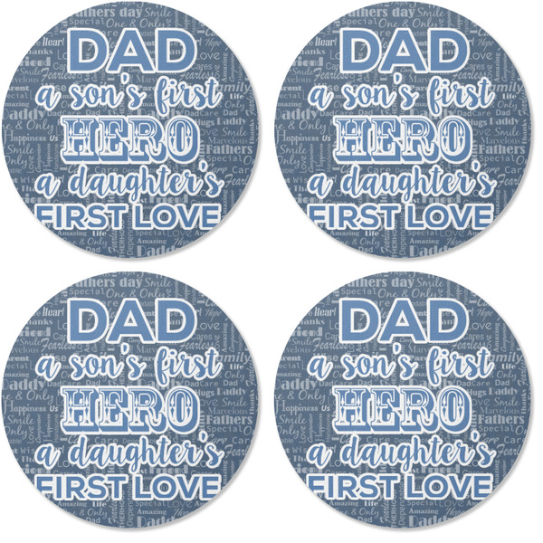 My Father My Hero Coaster Round Rubber Back - Apvl