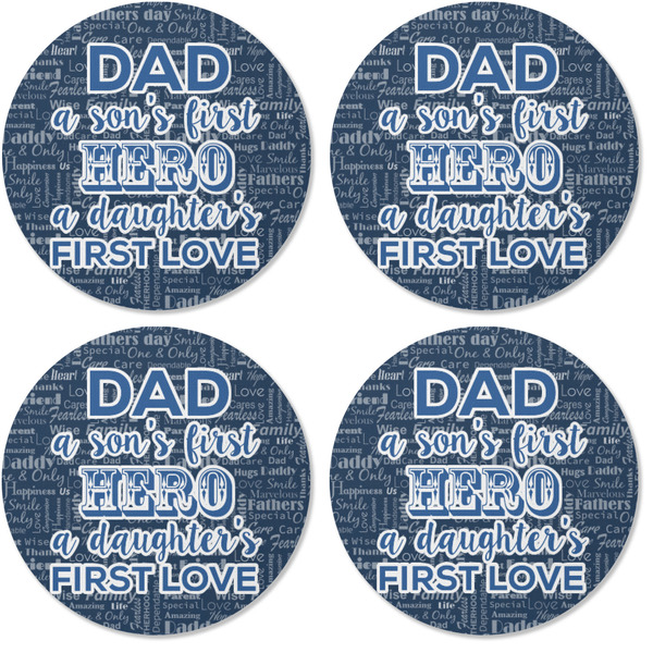 My Father My Hero Coaster Round Rubber Back - Apvl