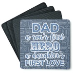 My Father My Hero Square Rubber Backed Coasters - Set of 4