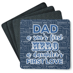 My Father My Hero Square Rubber Backed Coasters - Set of 4