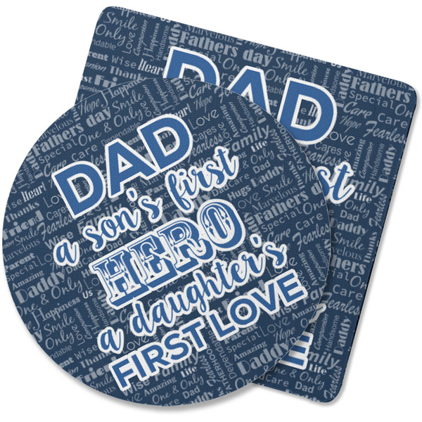Custom My Father My Hero Rubber Backed Coaster