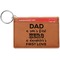 My Father My Hero Cognac Leatherette Keychain ID Holders - Front Credit Card