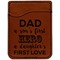My Father My Hero Cognac Leatherette Phone Wallet close up