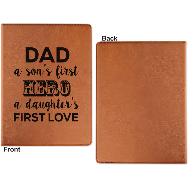 My Father My Hero Cognac Leatherette Portfolios with Notepad - Large - Single Sided - Apvl