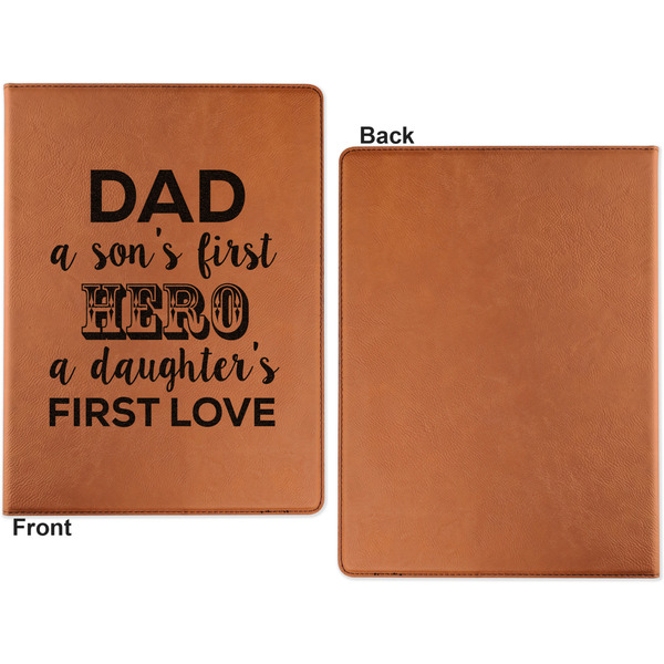 My Father My Hero Cognac Leatherette Portfolios with Notepad - Small - Single Sided- Apvl