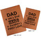 My Father My Hero Cognac Leatherette Portfolios with Notepads - Compare Sizes