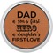 My Father My Hero Cognac Leatherette Round Coasters w/ Silver Edge - Single