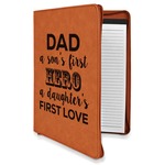 My Father My Hero Leatherette Zipper Portfolio with Notepad - Single Sided