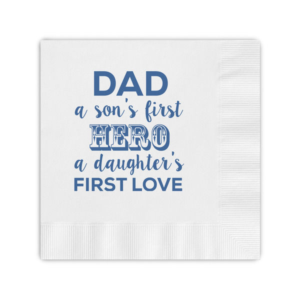 Custom My Father My Hero Coined Cocktail Napkins