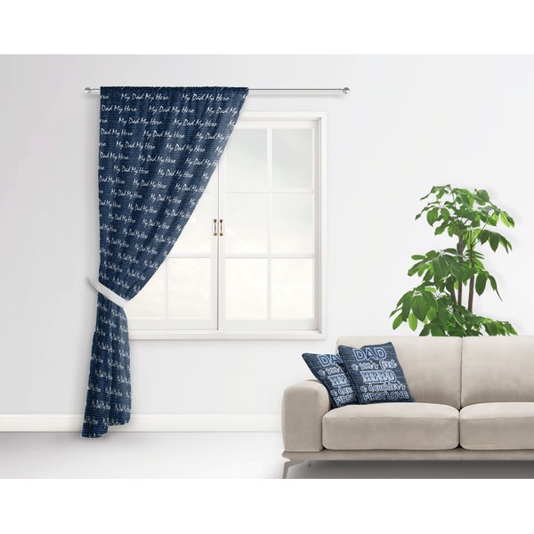 My Father My Hero Curtain With Window and Rod - in Room Matching Pillow