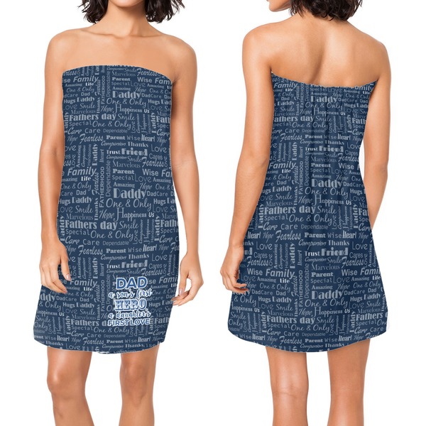 My Father My Hero Custom Bath Wrap - Front & Back View