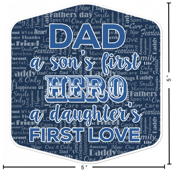 My Father My Hero Custom Shape Iron On Patches - L - APPROVAL