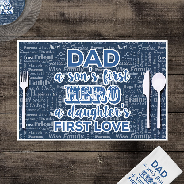 My Father My Hero Disposable Paper Placemat - In Context