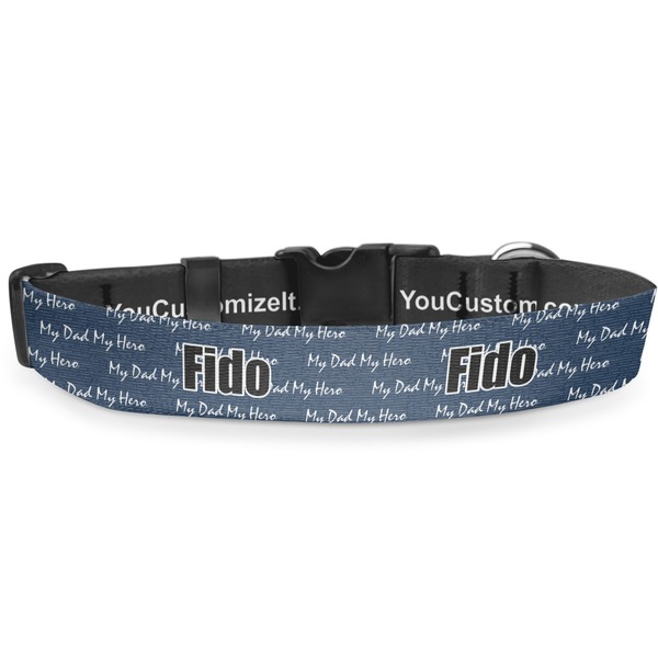 Custom My Father My Hero Deluxe Dog Collar - Medium (11.5" to 17.5") (Personalized)