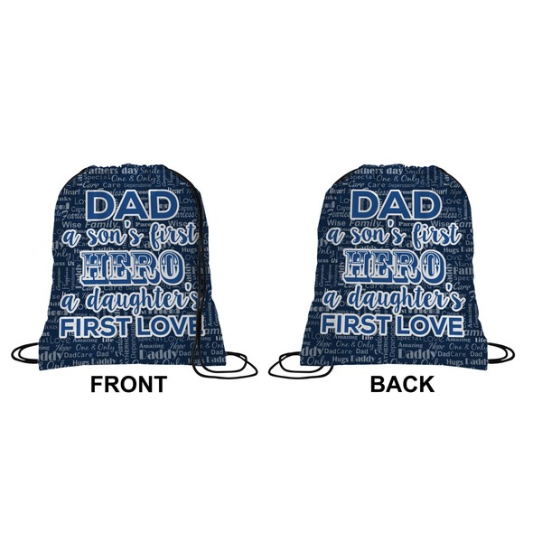 My Father My Hero Drawstring Backpack Front & Back Medium