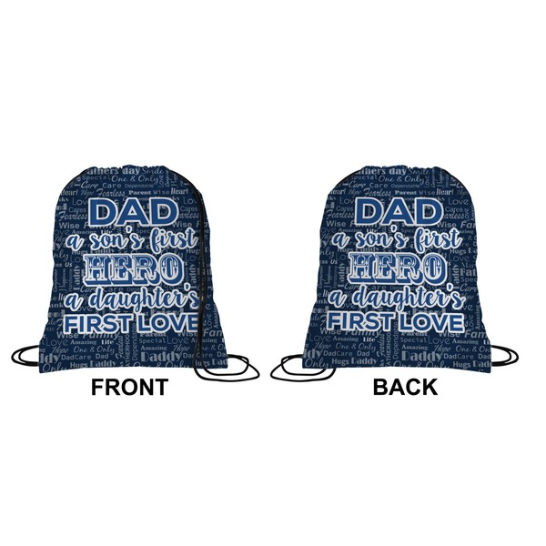 My Father My Hero Drawstring Backpack Front & Back Small